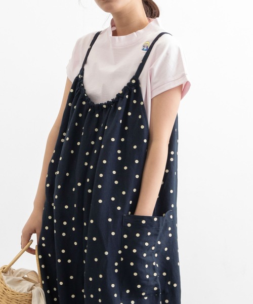 POU DOU DOU（プードゥドゥ）の「リネンレーヨンキャミソールサロペット（サロペット/オーバーオール・レディース・ブラック/ネイビー/カーキ・3）」の9枚目の写真