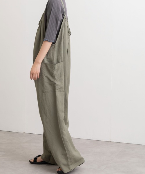 POU DOU DOU（プードゥドゥ）の「リネンレーヨンキャミソールサロペット（サロペット/オーバーオール・レディース・ブラック/ネイビー/カーキ・3）」の18枚目の写真