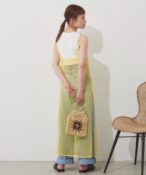 MERLOT（メルロー）の「メッシュキャミワンピース（ワンピース・レディース・ブラック/イエロー・FREE）」の15枚目の写真