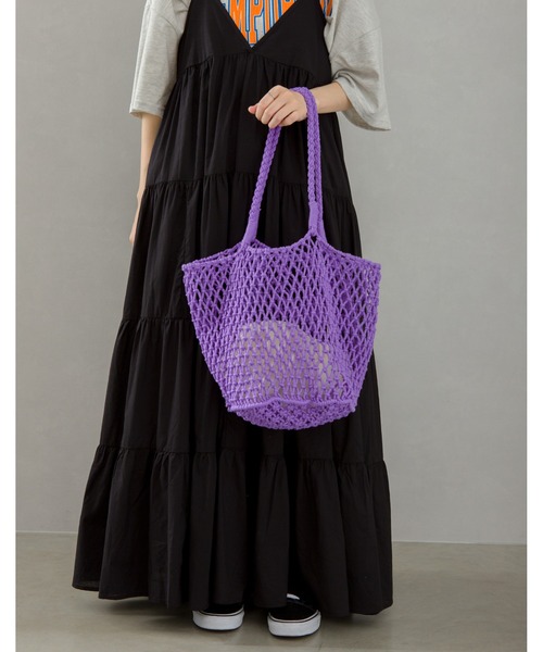 SpRay（スプレイ）の「メッシュトートＢＡＧ（トートバッグ・レディース・ブラック/パープル/グリーン/ライトグリーン/アイボリー・FREE）」の5枚目の写真