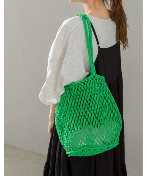 SpRay（スプレイ）の「メッシュトートＢＡＧ（トートバッグ・レディース・ブラック/パープル/グリーン/ライトグリーン/アイボリー・FREE）」の3枚目の写真