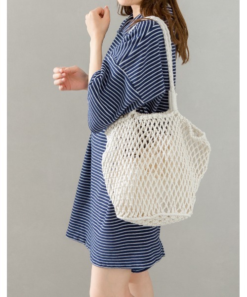 SpRay（スプレイ）の「メッシュトートＢＡＧ（トートバッグ・レディース・ブラック/パープル/グリーン/ライトグリーン/アイボリー・FREE）」の17枚目の写真