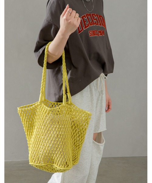 SpRay（スプレイ）の「メッシュトートＢＡＧ（トートバッグ・レディース・ブラック/パープル/グリーン/ライトグリーン/アイボリー・FREE）」の19枚目の写真