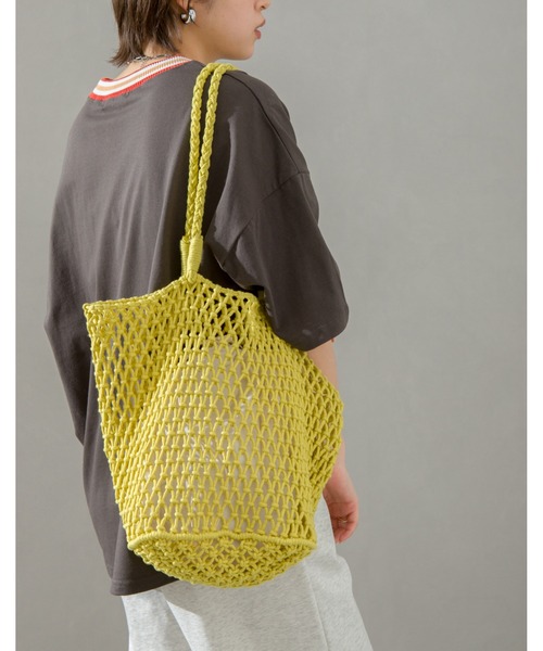 SpRay（スプレイ）の「メッシュトートＢＡＧ（トートバッグ・レディース・ブラック/パープル/グリーン/ライトグリーン/アイボリー・FREE）」の20枚目の写真