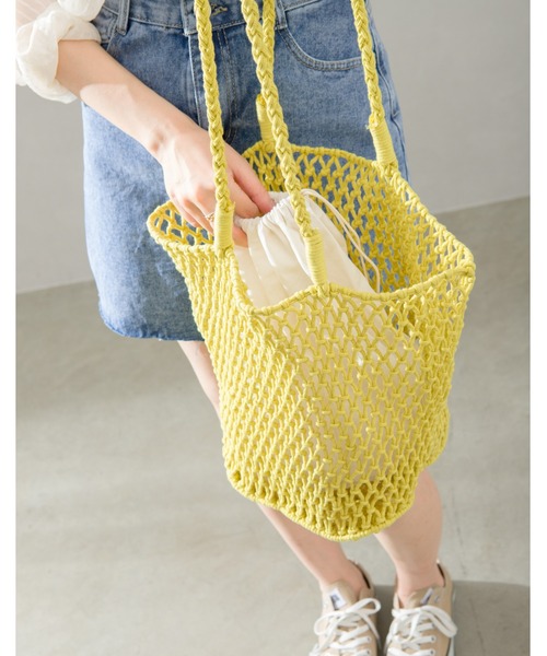 SpRay（スプレイ）の「メッシュトートＢＡＧ（トートバッグ・レディース・ブラック/パープル/グリーン/ライトグリーン/アイボリー・FREE）」の22枚目の写真