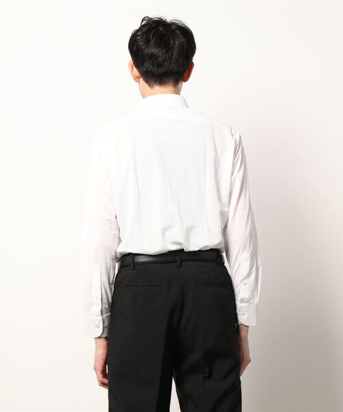 Alexander Julian（アレキサンダージュリアン）の「アレキサンダージュリアンメンズ/ALEXANDER JULIAN:MEN 接触冷感プラチナムニット ワイドカラー ビジネスドレス長袖ニットシャツ（シャツ/ブラウス・メンズ・ライトグレー・首回り41cm-裄丈82cm/首回り43cm-裄丈86cm/首回り39cm-裄丈80cm/首回り37cm-裄丈80cm/首回り41cm-裄丈86cm/首回り43cm-裄丈82cm/首回り39cm-裄丈84cm/首回り45cm-裄丈86cm）」の6枚目の写真