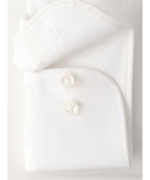 Alexander Julian（アレキサンダージュリアン）の「アレキサンダージュリアンメンズ/ALEXANDER JULIAN:MEN 接触冷感プラチナムニット ワイドカラー ビジネスドレス長袖ニットシャツ（シャツ/ブラウス・メンズ・ライトグレー・首回り41cm-裄丈82cm/首回り43cm-裄丈86cm/首回り39cm-裄丈80cm/首回り37cm-裄丈80cm/首回り41cm-裄丈86cm/首回り43cm-裄丈82cm/首回り39cm-裄丈84cm/首回り45cm-裄丈86cm）」の2枚目の写真