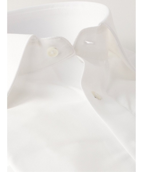 Alexander Julian（アレキサンダージュリアン）の「アレキサンダージュリアンメンズ/ALEXANDER JULIAN:MEN 接触冷感プラチナムニット ワイドカラー ビジネスドレス長袖ニットシャツ（シャツ/ブラウス・メンズ・ライトグレー・首回り41cm-裄丈82cm/首回り43cm-裄丈86cm/首回り39cm-裄丈80cm/首回り37cm-裄丈80cm/首回り41cm-裄丈86cm/首回り43cm-裄丈82cm/首回り39cm-裄丈84cm/首回り45cm-裄丈86cm）」の4枚目の写真