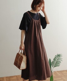 URBAN RESEARCH DOORS | リネンコットンギャザーキャミワンピース(ワンピース)