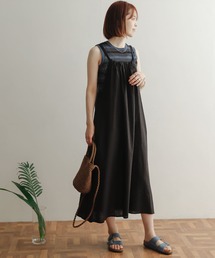URBAN RESEARCH DOORS | リネンコットンギャザーキャミワンピース(ワンピース)