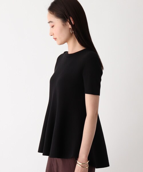 OPAQUE.CLIP(オペークドットクリップ)の「◆ペプラムニットプルオーバー【エクストラファインオーガニックコットン/WEB限定カラー・サイズ】(ニット/セーター・レディース・ブラック/ブルー/グリーン/ブラウン系その他5/ホワイト系・40/38/36/42)」の7枚目の写真