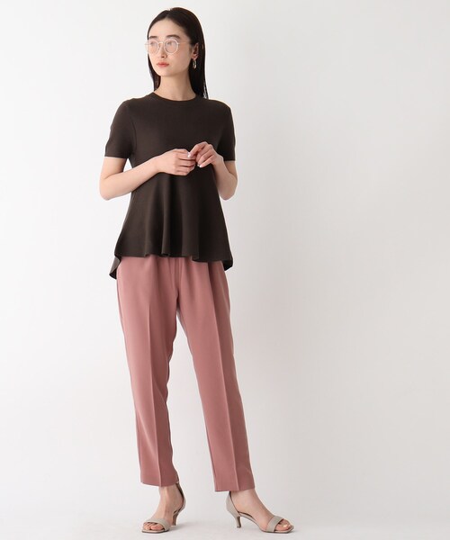 OPAQUE.CLIP(オペークドットクリップ)の「◆ペプラムニットプルオーバー【エクストラファインオーガニックコットン/WEB限定カラー・サイズ】(ニット/セーター・レディース・ブラック/ブルー/グリーン/ブラウン系その他5/ホワイト系・40/38/36/42)」の19枚目の写真