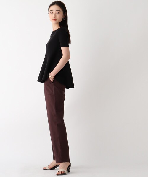 OPAQUE.CLIP(オペークドットクリップ)の「◆ペプラムニットプルオーバー【エクストラファインオーガニックコットン/WEB限定カラー・サイズ】(ニット/セーター・レディース・ブラック/ブルー/グリーン/ブラウン系その他5/ホワイト系・40/38/36/42)」の21枚目の写真