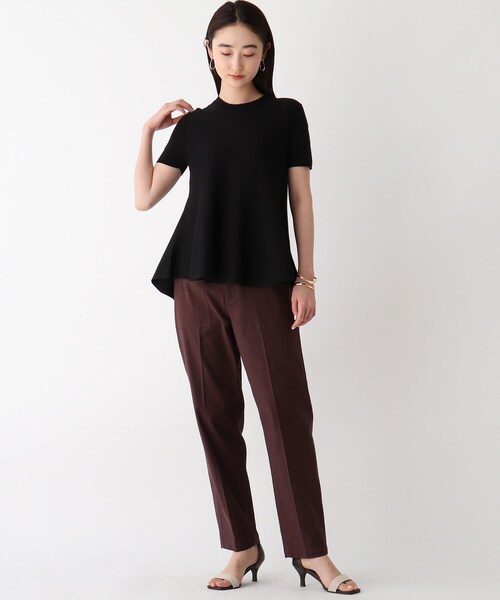 OPAQUE.CLIP(オペークドットクリップ)の「◆ペプラムニットプルオーバー【エクストラファインオーガニックコットン/WEB限定カラー・サイズ】(ニット/セーター・レディース・ブラック/ブルー/グリーン/ブラウン系その他5/ホワイト系・40/38/36/42)」の22枚目の写真