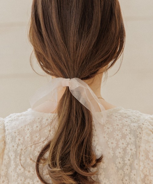 flower(フラワー)の「シアーリボンピン(ヘアピン・レディース・ブラック/ピンク・FREE)」の1枚目の写真