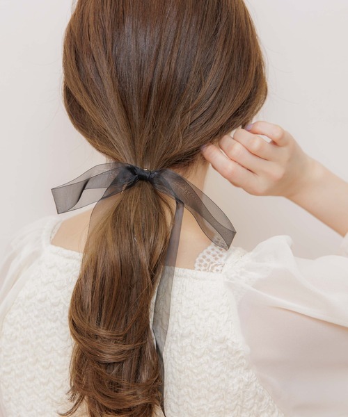 flower(フラワー)の「シアーリボンピン(ヘアピン・レディース・ブラック/ピンク・FREE)」の2枚目の写真