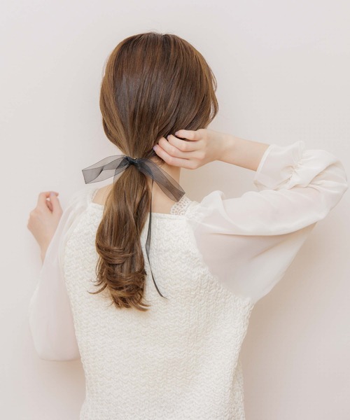 flower(フラワー)の「シアーリボンピン(ヘアピン・レディース・ブラック/ピンク・FREE)」の3枚目の写真