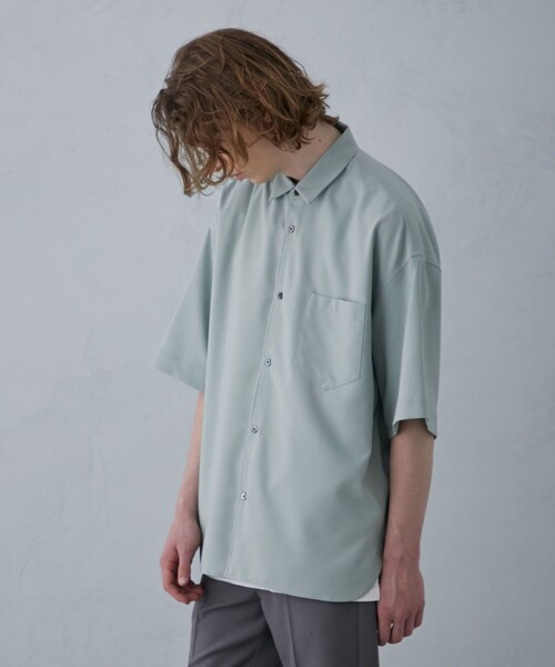 PUBLIC TOKYO（パブリックトウキョウ）の「コンフォートリラックスレギュラーシャツ / 半袖（シャツ/ブラウス・メンズ・ミント/サックスブルー/ホワイト/ブラック/ベージュ/グリーン系その他/ブルー系その他・1/2/3）」の9枚目の写真