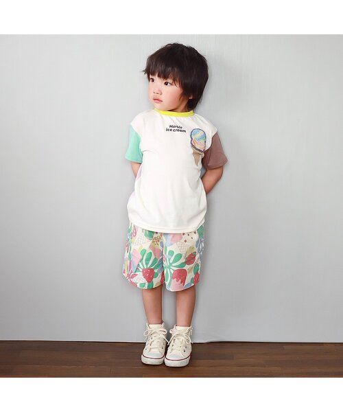 BREEZE(ブリーズ)の「アイス総柄ハーフパンツ 4分丈(その他パンツ・キッズ・レインボー/ブルー/ピンク/イエロー/ターコイズブルー/チャコール/ネイビー/レッド/キナリ/グリーン・140/110/130/100/90/120/80)」の13枚目の写真