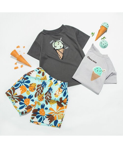 BREEZE(ブリーズ)の「アイス総柄ハーフパンツ 4分丈(その他パンツ・キッズ・レインボー/ブルー/ピンク/イエロー/ターコイズブルー/チャコール/ネイビー/レッド/キナリ/グリーン・140/110/130/100/90/120/80)」の22枚目の写真