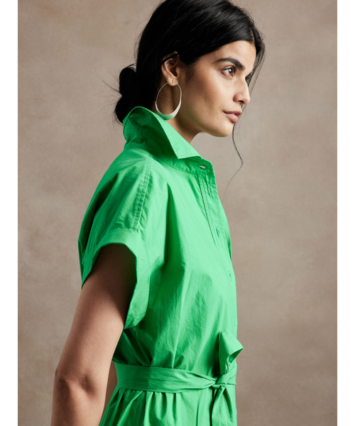 Banana Republic（バナナリパブリック）の「クラシック シャツドレス（ワンピース・レディース・グリーン/ブルー・M/S/XS/L）」の5枚目の写真