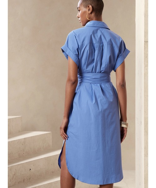 Banana Republic（バナナリパブリック）の「クラシック シャツドレス（ワンピース・レディース・グリーン/ブルー・M/S/XS/L）」の6枚目の写真