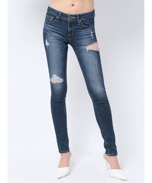 GYDA(ジェイダ)の「SIDE RIPPED スキニーデニムパンツ(デニムパンツ・レディース・ライトブルー/ブルー・SMALL/MEDIUM/X-LARGE/X-SMALL/LARGE)」の7枚目の写真