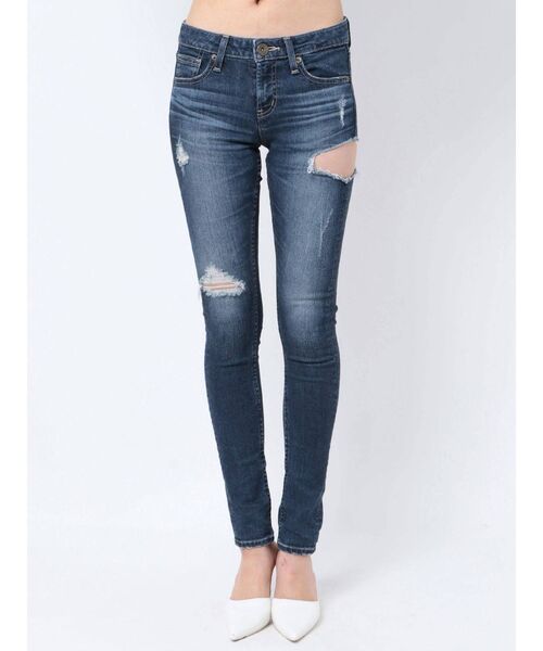 GYDA(ジェイダ)の「SIDE RIPPED スキニーデニムパンツ(デニムパンツ・レディース・ライトブルー/ブルー・SMALL/MEDIUM/X-LARGE/X-SMALL/LARGE)」の11枚目の写真