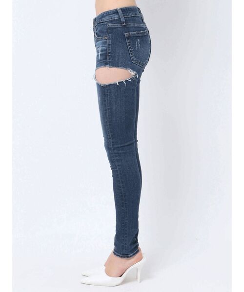 GYDA(ジェイダ)の「SIDE RIPPED スキニーデニムパンツ(デニムパンツ・レディース・ライトブルー/ブルー・SMALL/MEDIUM/X-LARGE/X-SMALL/LARGE)」の13枚目の写真