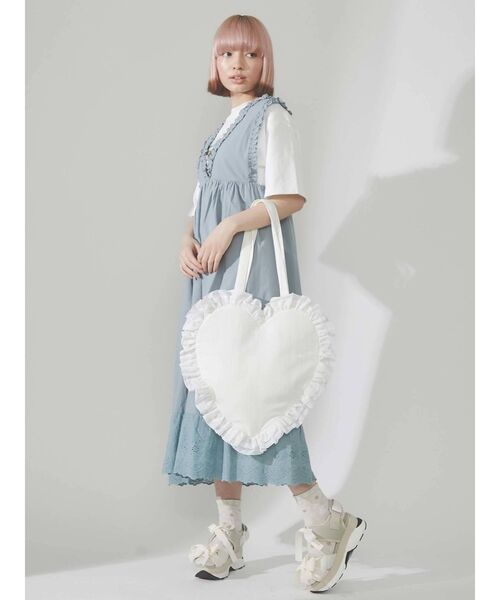 トートバッグ メリーボンボン ハンドメイド シャーリー(グレー) トートバッグ メリーボンボン ハンドメイド シャーリー(オフホワイト