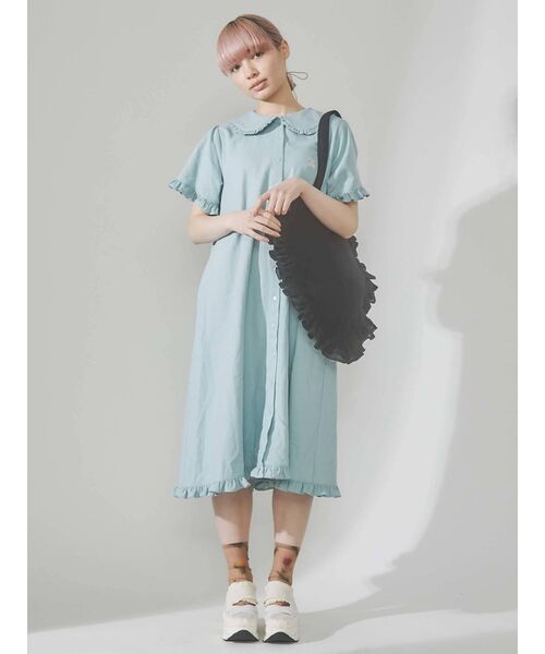 merry jenny（メリージェニー）の「ハートフリルトート（トートバッグ・レディース・オフホワイト/ブラック・FREE）」の3枚目の写真