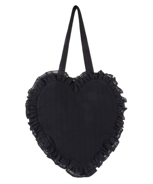 merry jenny（メリージェニー）の「ハートフリルトート（トートバッグ・レディース・オフホワイト/ブラック・FREE）」の10枚目の写真