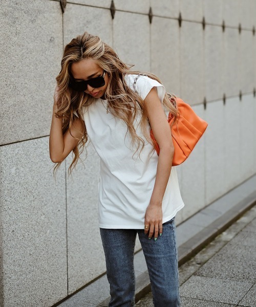 esutoreja（エストレジャ）の「シンプルカットティー（Tシャツ/カットソー・レディース・ホワイト/グリーン・FREE）」の7枚目の写真