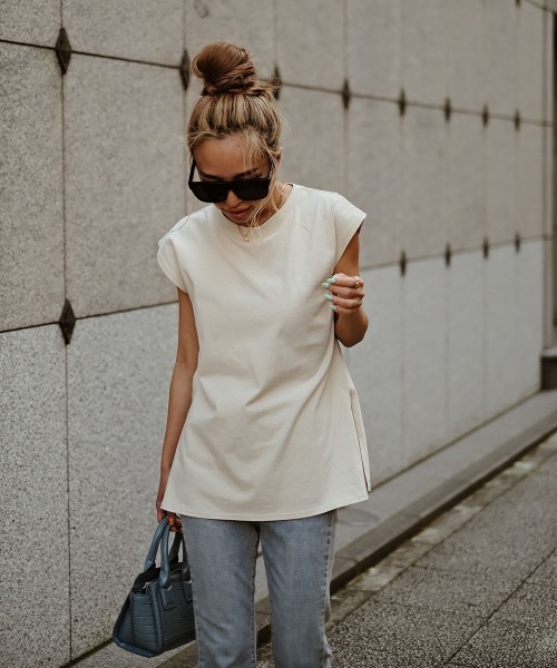 esutoreja（エストレジャ）の「シンプルカットティー（Tシャツ/カットソー・レディース・ホワイト/グリーン・FREE）」の13枚目の写真