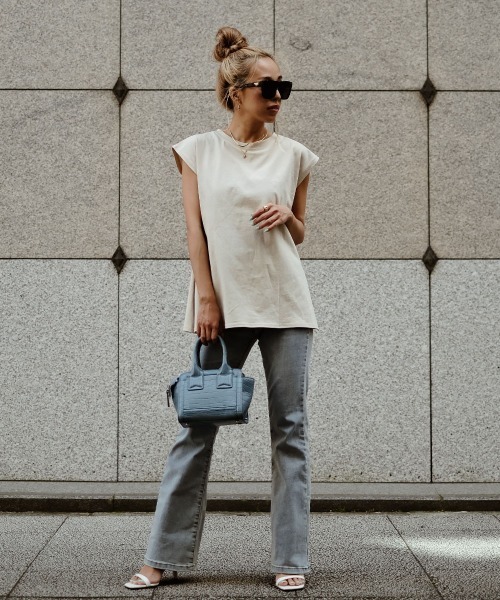 esutoreja（エストレジャ）の「シンプルカットティー（Tシャツ/カットソー・レディース・ホワイト/グリーン・FREE）」の14枚目の写真