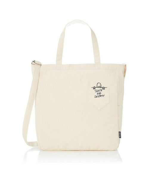 THRASHER(スラッシャー)の「TOTE SHOULDER L BAG THRASHER スラッシャーコットンキャンバストートバッグ ショルダーバッグ 大容量(トートバッグ・メンズ・ホワイト系その他/ブラック系その他/ホワイト系その他2/ブラック系その他2/ホワイト系その他3・FREE)」の2枚目の写真