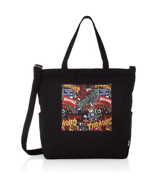 THRASHER(スラッシャー)の「TOTE SHOULDER L BAG THRASHER スラッシャーコットンキャンバストートバッグ ショルダーバッグ 大容量(トートバッグ・メンズ・ホワイト系その他/ブラック系その他/ホワイト系その他2/ブラック系その他2/ホワイト系その他3・FREE)」の5枚目の写真