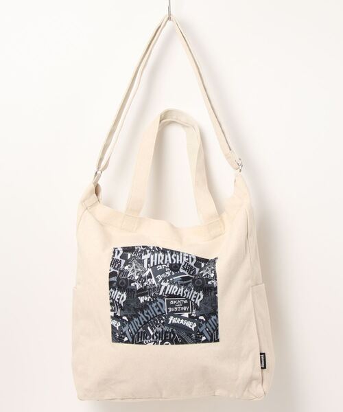 THRASHER(スラッシャー)の「TOTE SHOULDER L BAG THRASHER スラッシャーコットンキャンバストートバッグ ショルダーバッグ 大容量(トートバッグ・メンズ・ホワイト系その他/ブラック系その他/ホワイト系その他2/ブラック系その他2/ホワイト系その他3・FREE)」の13枚目の写真
