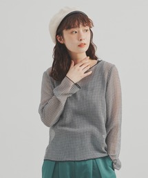 MERLOT | 2WAYギンガムシアーブラウス(シャツ/ブラウス)