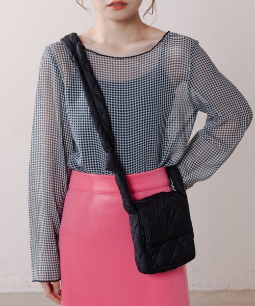 MERLOT（メルロー）の「2WAYギンガムシアーブラウス（シャツ/ブラウス・レディース・ホワイト/イエロー・FREE）」の5枚目の写真
