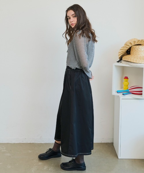 MERLOT（メルロー）の「2WAYギンガムシアーブラウス（シャツ/ブラウス・レディース・ホワイト/イエロー・FREE）」の6枚目の写真