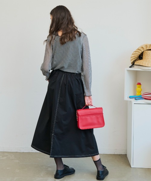 MERLOT（メルロー）の「2WAYギンガムシアーブラウス（シャツ/ブラウス・レディース・ホワイト/イエロー・FREE）」の7枚目の写真