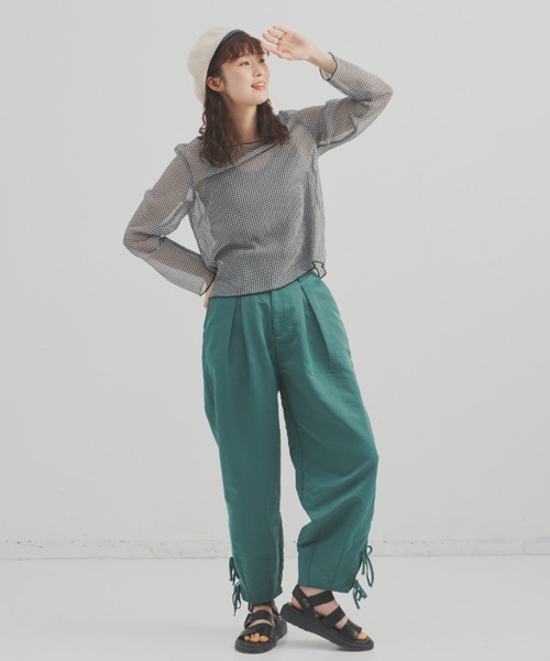 MERLOT（メルロー）の「2WAYギンガムシアーブラウス（シャツ/ブラウス・レディース・ホワイト/イエロー・FREE）」の12枚目の写真