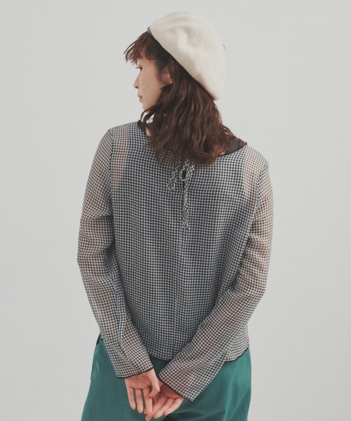 MERLOT（メルロー）の「2WAYギンガムシアーブラウス（シャツ/ブラウス・レディース・ホワイト/イエロー・FREE）」の10枚目の写真