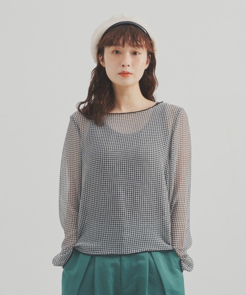 MERLOT（メルロー）の「2WAYギンガムシアーブラウス（シャツ/ブラウス・レディース・ホワイト/イエロー・FREE）」の8枚目の写真