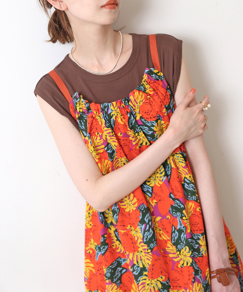 SLOBE IENA(スローブイエナ)の「Parrotプリントワンピース(ワンピース・レディース・オレンジ・FREE)」の9枚目の写真