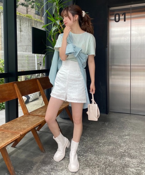 one after another NICE CLAUP(ワンアフターアナザーナイスクラップ)の「ロゴ刺繍Tee(Tシャツ/カットソー・レディース・ブラウン/アイボリー/ミント/オフホワイト・FREE)」の11枚目の写真