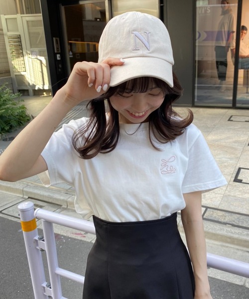 one after another NICE CLAUP(ワンアフターアナザーナイスクラップ)の「ロゴ刺繍Tee(Tシャツ/カットソー・レディース・ブラウン/アイボリー/ミント/オフホワイト・FREE)」の21枚目の写真