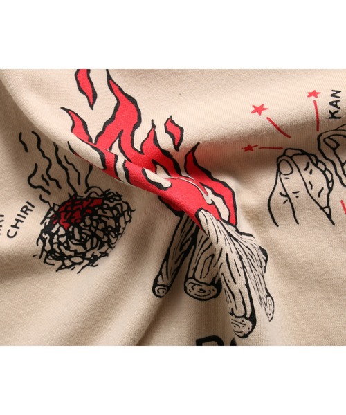 ROTAR（ローター）の「HAND MADE FIRE LS Tee キャンプファイヤー ロンTee（Tシャツ/カットソー・メンズ・グレー系/ブルー系/サンドベージュ・LARGE/X-LARGE/SMALL/MEDIUM）」の7枚目の写真