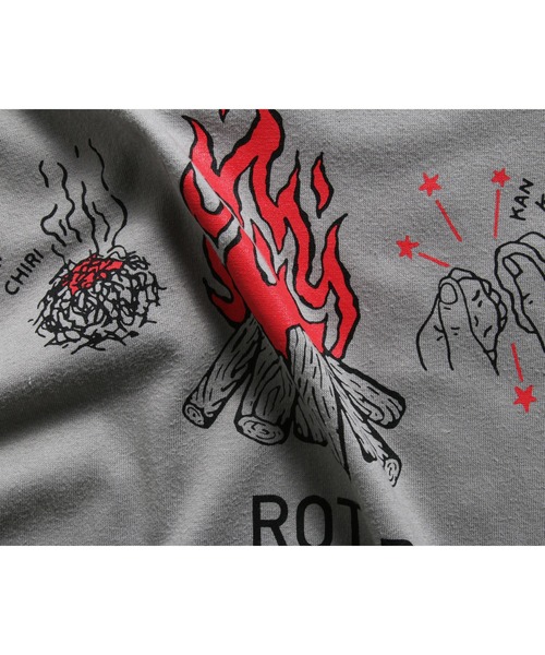 ROTAR（ローター）の「HAND MADE FIRE LS Tee キャンプファイヤー ロンTee（Tシャツ/カットソー・メンズ・グレー系/ブルー系/サンドベージュ・LARGE/X-LARGE/SMALL/MEDIUM）」の8枚目の写真